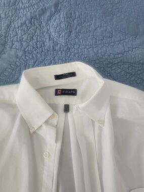 Chaps Men's White Button-Down Casual Shirt